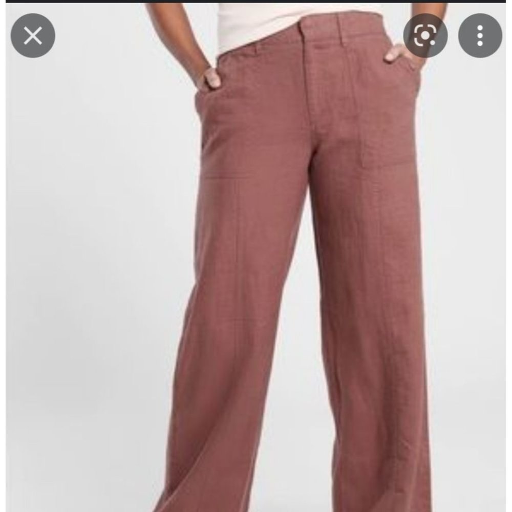 Athleta Mauve Cabo Retreat Linen Pant